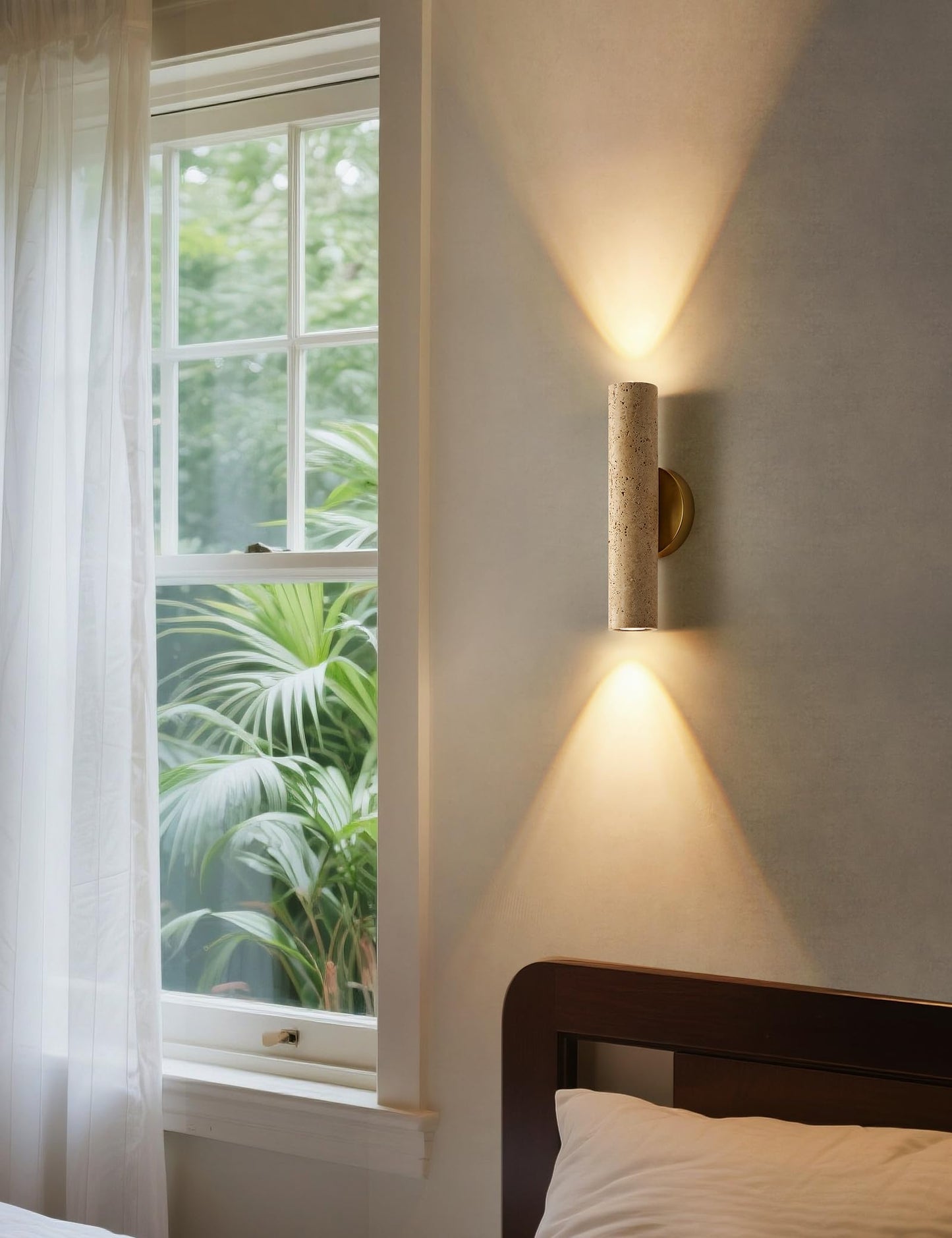 LVLVlech Natural Yellow Cave Stone Wall Sconce, 12.6 Inch Up Down Wall Light Fixture, E26 Hardwired Indoor Lamp, Wabi Sabi Modern Stone Sconce for Bedroom Hallway