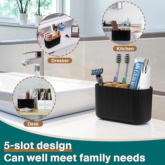 Black Toothbrush Holder