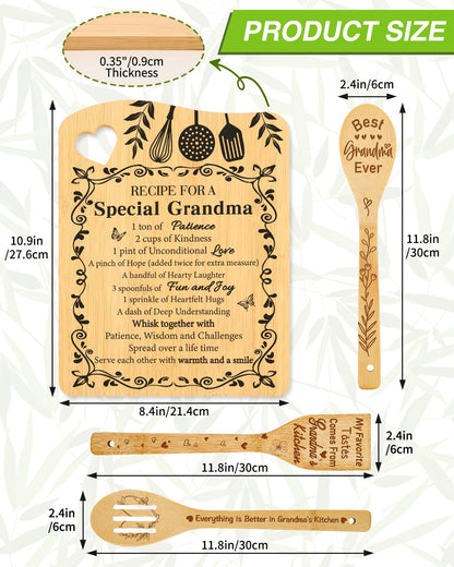 Aremdys Grandma Gifts, Grandma Birthday Gifts from Grandkids Cutting Board Set Kitchen Valentines Day Gift for Grandmother Practical Gifts Christmas Birthday Mother's Day Gifts Idea for Nana Gigi