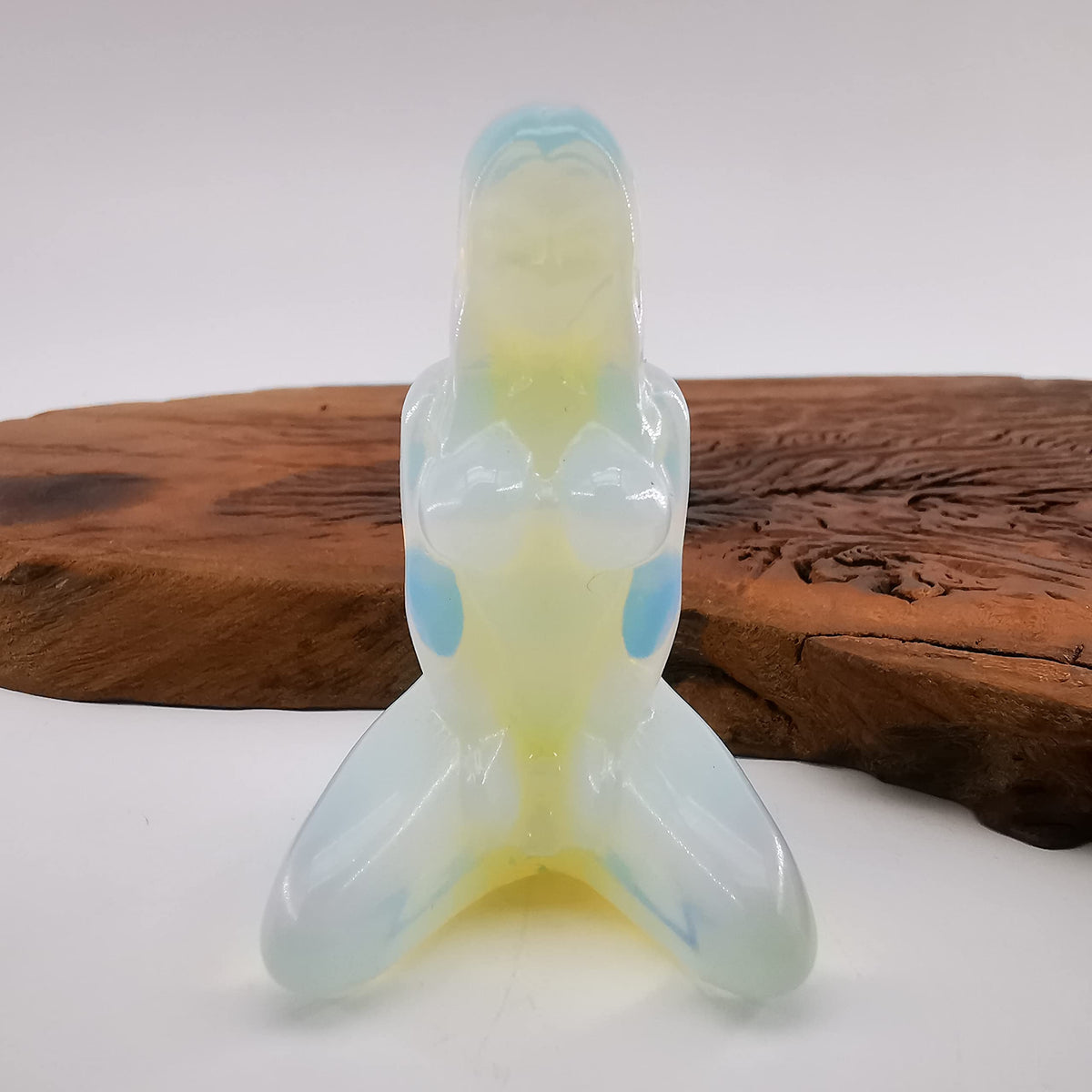 NsmjodStone Natural Opal Hand Carved Female Model,Crystal Quartz Kneeling Female Model Carving,Reiki Healing Crystal,Home Decor,Crystal Gift 1PC