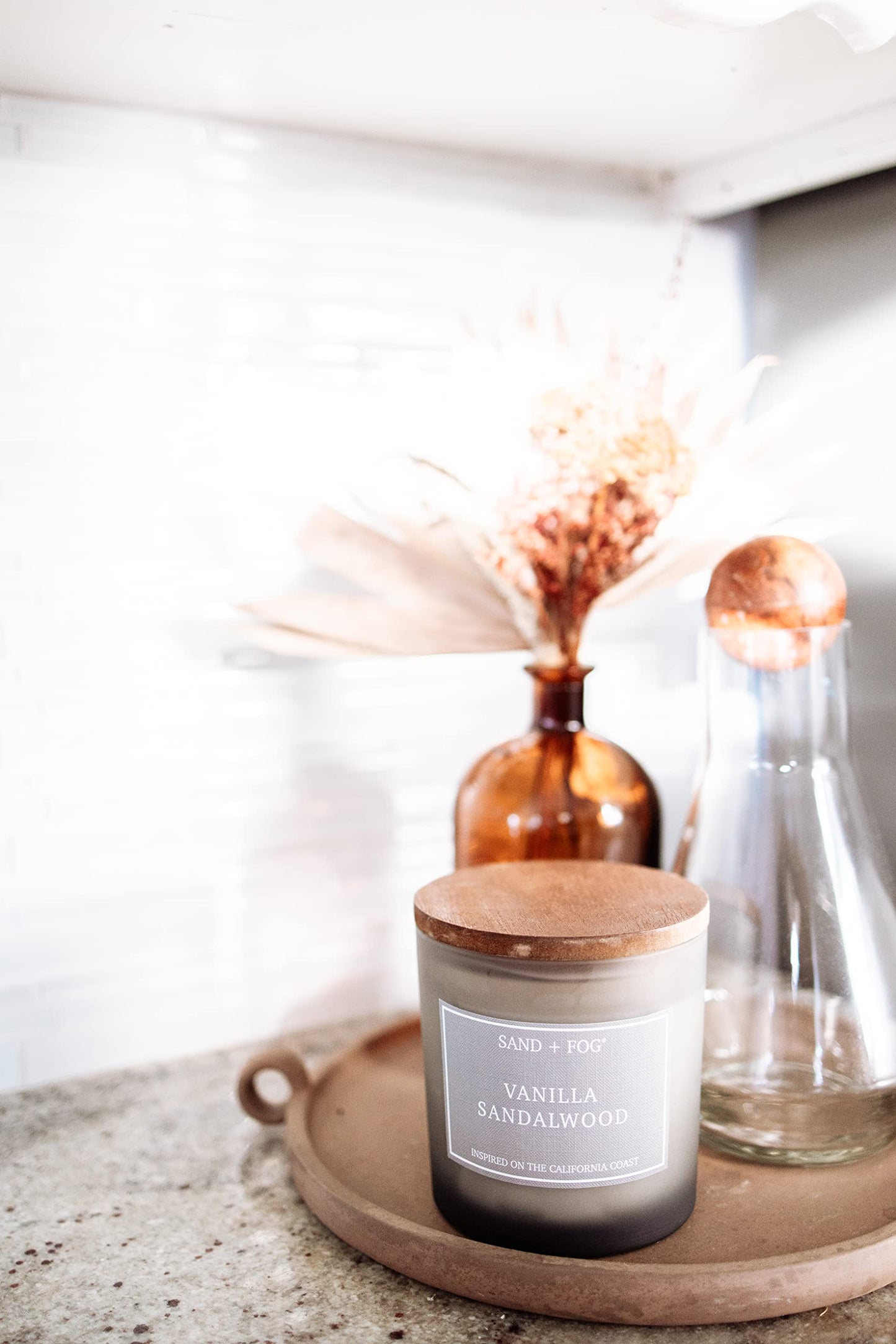 Sand + Fog Scented Candles - Pumpkin Spice - Additional Scents and Sizes - 3 Wicks 100% Cotton Lead-Free - Luxury Air Freshening Jar Candles - Perfect Home Decor - 21 oz