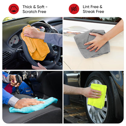 AIDEA Microfibre Cloth 24 Pack-Premium All-Purpose Cleaning Cloths for Cars-Soft & Absorbent Lint Free Streak Free Wash Cloth for House, Kitchen, Windows,30X40CM