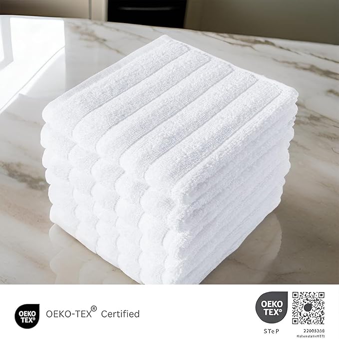 Classic Turkish Towels CTT Luxurious 100% Turkish Cotton Washcloths 6 Pack