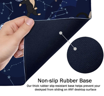 SSOIU Cute Cats & Constellations Desk Mat - Extra Large, XXL Gaming Mouse Pad, 35.5" x 15.7"
