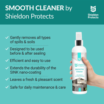Composite Sink Sealer Set by Shieldon Protects for Granite, Quartz, & Composite Kitchen Sink - Waterproof Sealer, Cleaning Spray for All Sink Colours