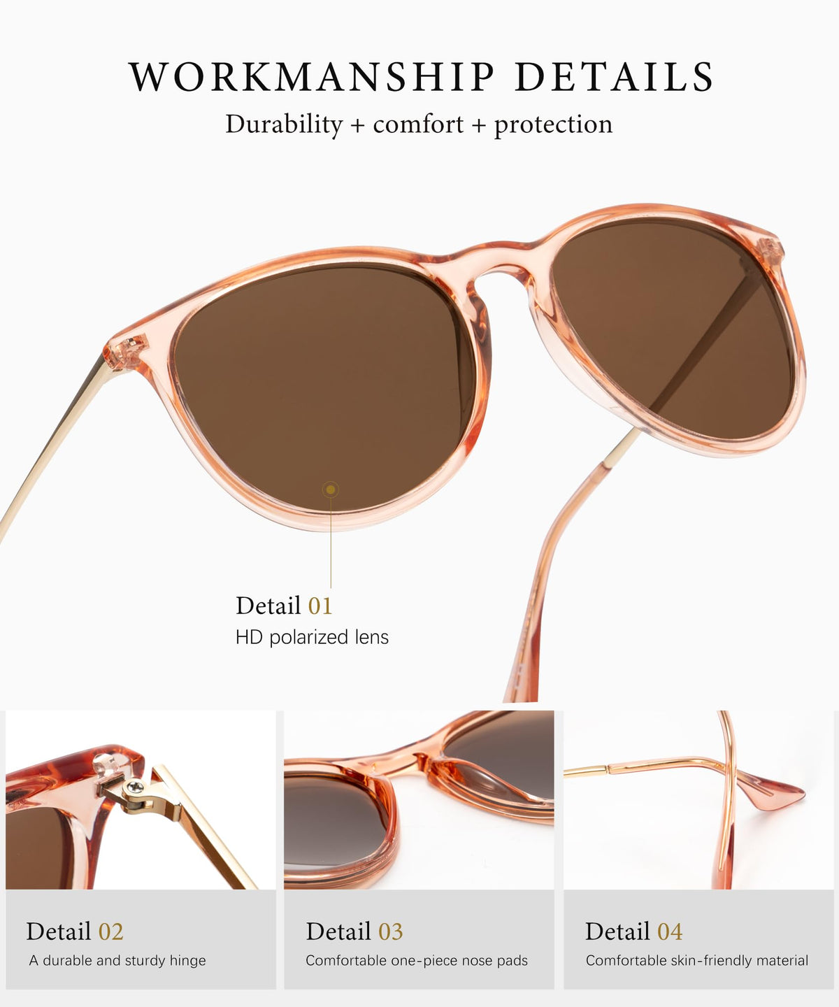 KALIYADI Sunglasses Womens Polarized Womens-Sunglasses: Trendy Sun Glasses with UV400 Retro Style for Party Beach Shopping