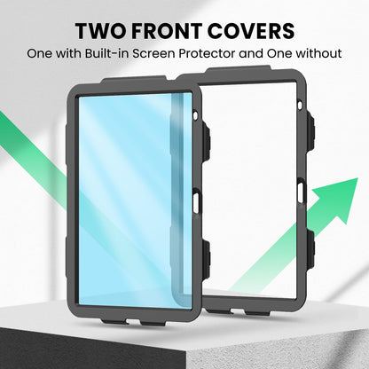 SEYMAC Case for iPad 11th/10th Generation 2025/2022 A16 11inch/10.9inch, Heavy Duty Shockproof with Screen Protector, 360° Rotating Stand/Hand Strap/Pencil Holder for iPad 11 Cover, Black