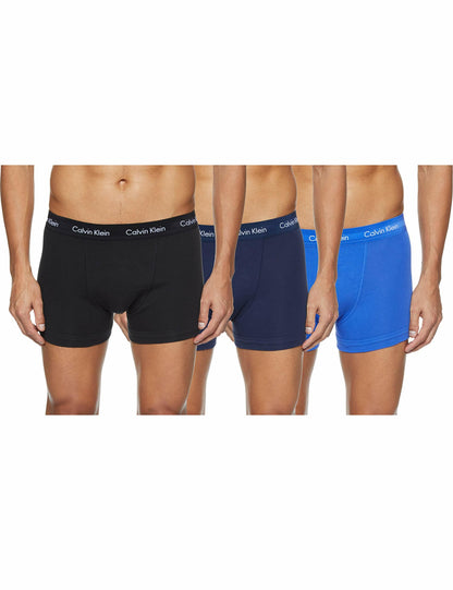 Calvin Klein Men's Trunk 3pk Trunk, C-black/Blu/Blu, L