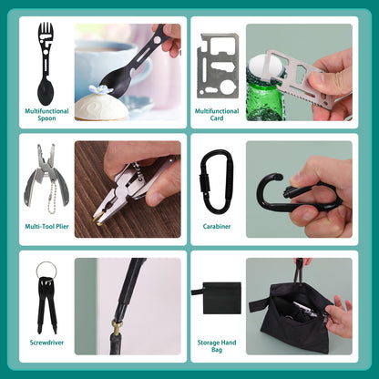 Teen Boy Gifts, Unique Graduation Gifts for Teenage Boy Ages 10 11 12 13 14 15 16 17 18, Son Boyfriend Man Toy Birthday Gifts Idea, 16 PC Survival Gear Kit Hunting Fishing Camping Accessories