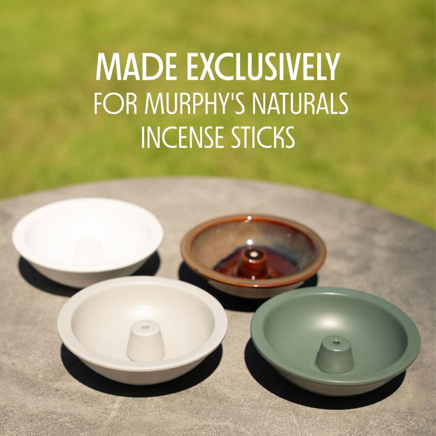 Murphy’s Naturals Stoneware Incense Stick Holder, Cloud White, 4.5” Ash Catcher for Outdoor Use, Durable & Stylish Design for Easy Clean-Up, 1-Pack