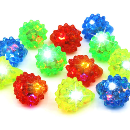 Novelty Place 12Pcs Flashing LED Jelly Rings – Fun Glow in the Dark Light Up Toy Rings for Kids, Party Favors, Birthday, Halloween, Carnival, Disco and Dance Party Supplies