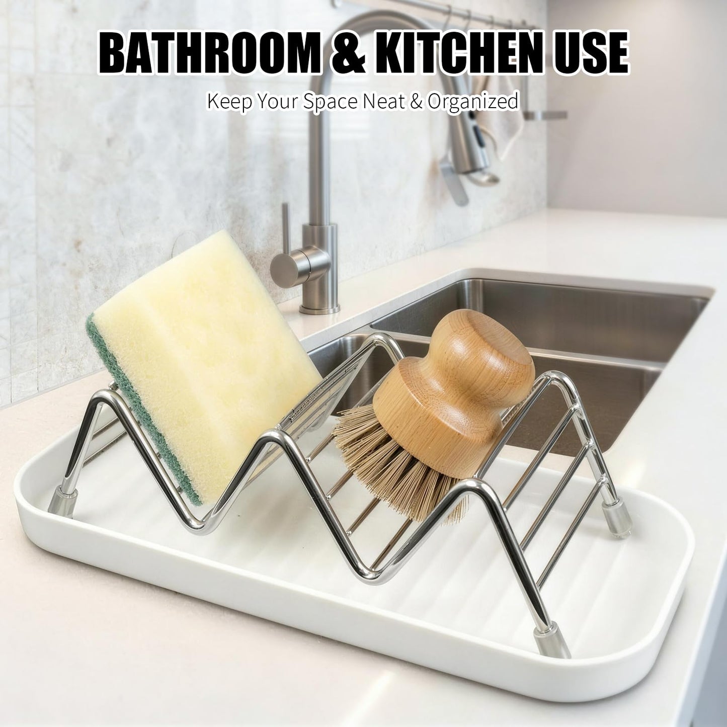 Soap Dish Holder Stainless Steel Self Draining with Tray, Shampoo Bar Holder for Shower, Rustproof Bathroom Soap Dish Organizer for Shampoo Bars, Conditioner Bars, Kitchen Sink Countertop