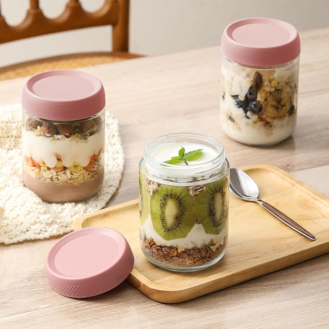 NETANY 6-pack 16oz Glass jars