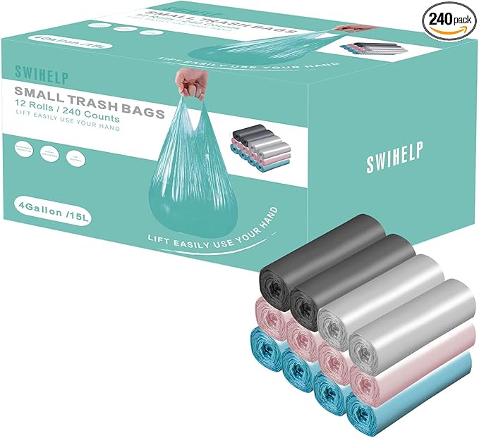 Small Trash Bags 240 Count Garbage Bags SWIHELP Waste Basket Liners