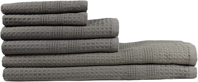 GILDEN TREE Waffle Towel Set Quick Dry Thin | 2 Bath Towels | 2 Hand Towels | 2