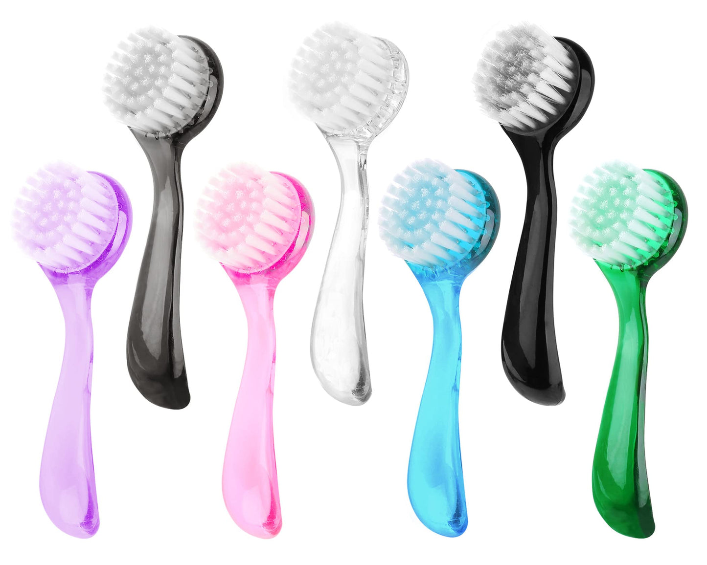 4 Colors Facial Cleansing Brush, Beomeen Face Scrubber Exfoliating Brush Face Wash Scrub Exfoliator for Skin Care, Makeup Removal (Blue, Pink, Purple, Clear)