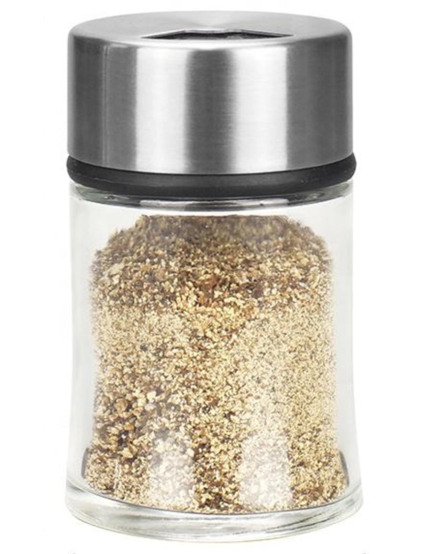 Stainless Steel Salt and Pepper Shaker with Adjustable Sprinkler Lid, Precision-Crafted Glass Salt Dispenser for Kosher Salt, Pepper, Kitchen Spices, Herbs, Coffee, Protein Powder and Baking