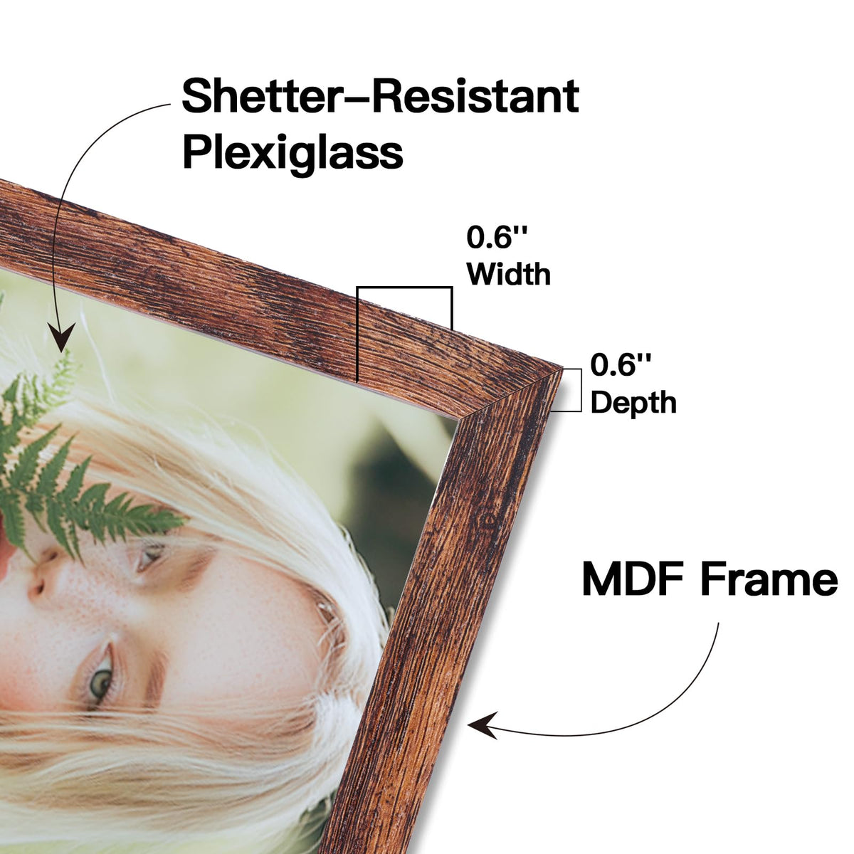 Fixwal Picture Frames, 10 Pack Wooden Collage Picture Frame Set for Wall Gallery Decor, Hanging or Tabletop Display Multi Sizes Photo Frames Including 8x10, 5x7, 4x6, Brown