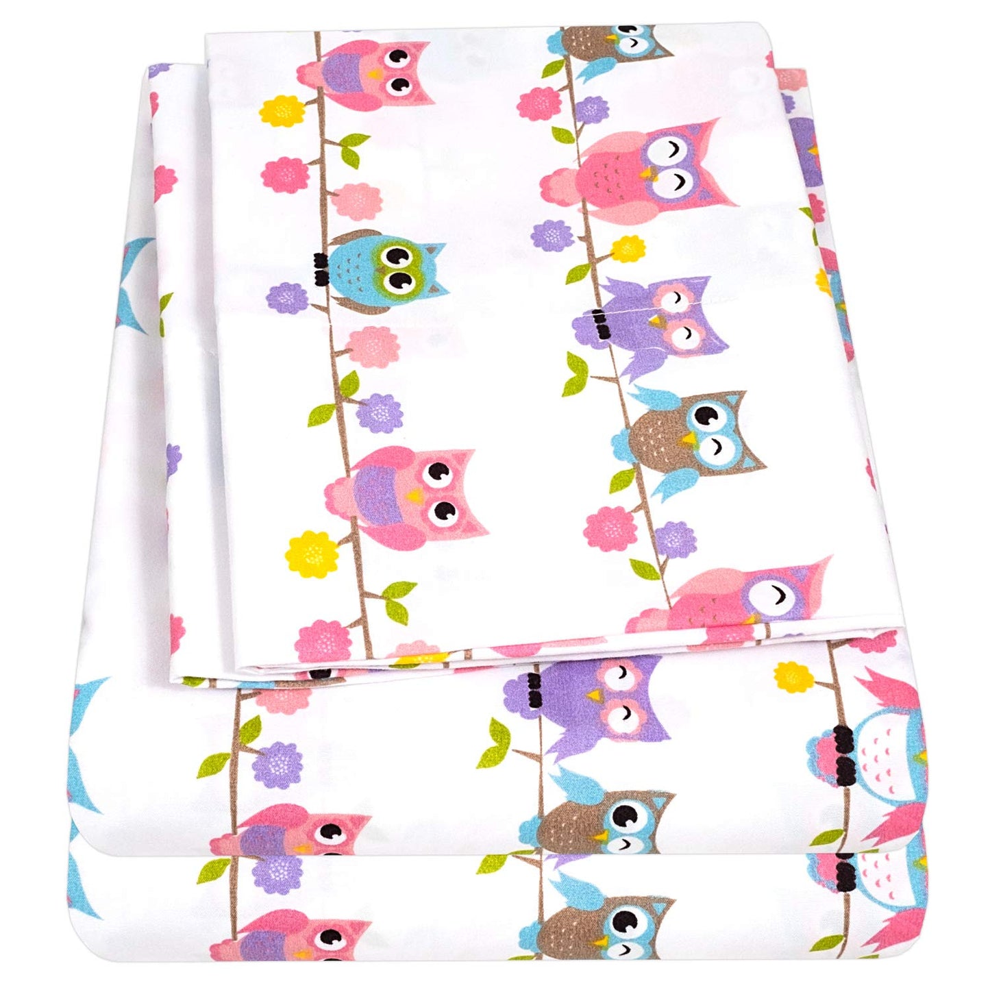 1500 Supreme Kids Bed Sheet Collection - Fun Colorful and Comfortable Boys and Girls Toddler Sheet Sets - Deep Pocket Wrinkle Free Soft and Cozy Bedding - Twin XL, Owls