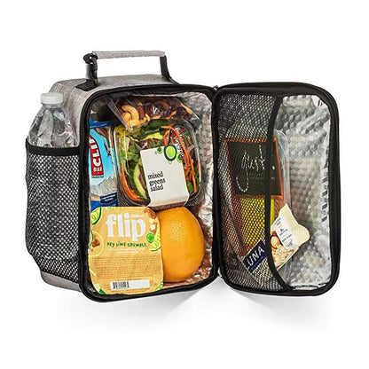 HZNOO Insulated Lunch Bag for Men & Women, Leakproof Double Zipper Lunchbox with Mesh Pockets Work Gym Camping Travel, Easy-Clean Design