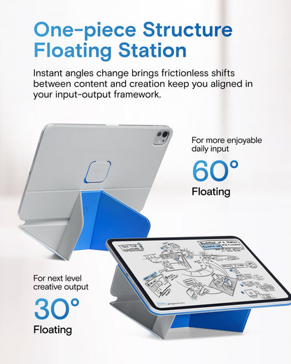 MOFT Dynamic Folio Tablet Stand for Desk Compatible with iPad Pro 11- inch (M5 2025 / M4 2024), Slim Magnetic Tablet Holder Case with 20+ Viewing Angles, Cement x Sapphire