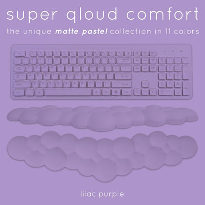 Purple Cloud Keyboard Wrist Rest – Create-ables Qloud Purple Wrist Rest for Computer Keyboard and Mouse, Ergonomic Memory Foam Wrist Pad with Non-Slip Base, Includes Cloud Mouse Pad