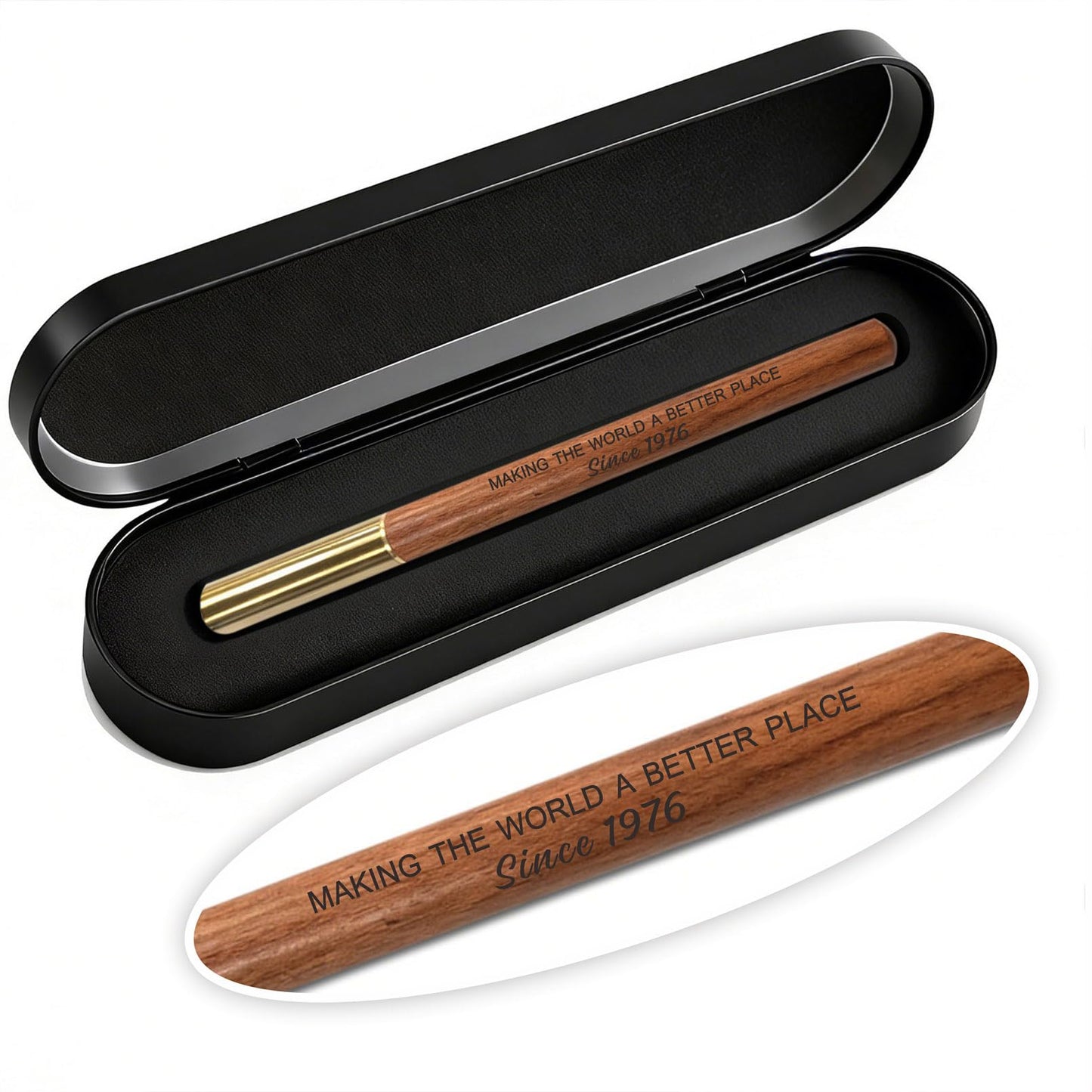 iyaone 50th Birthday Gift for 1976 Born - Engraved Wooden Gel Pen & Keepsake Box Set, Golden 50 Year Old Gift for Men & Women, Milestone Birthday Present