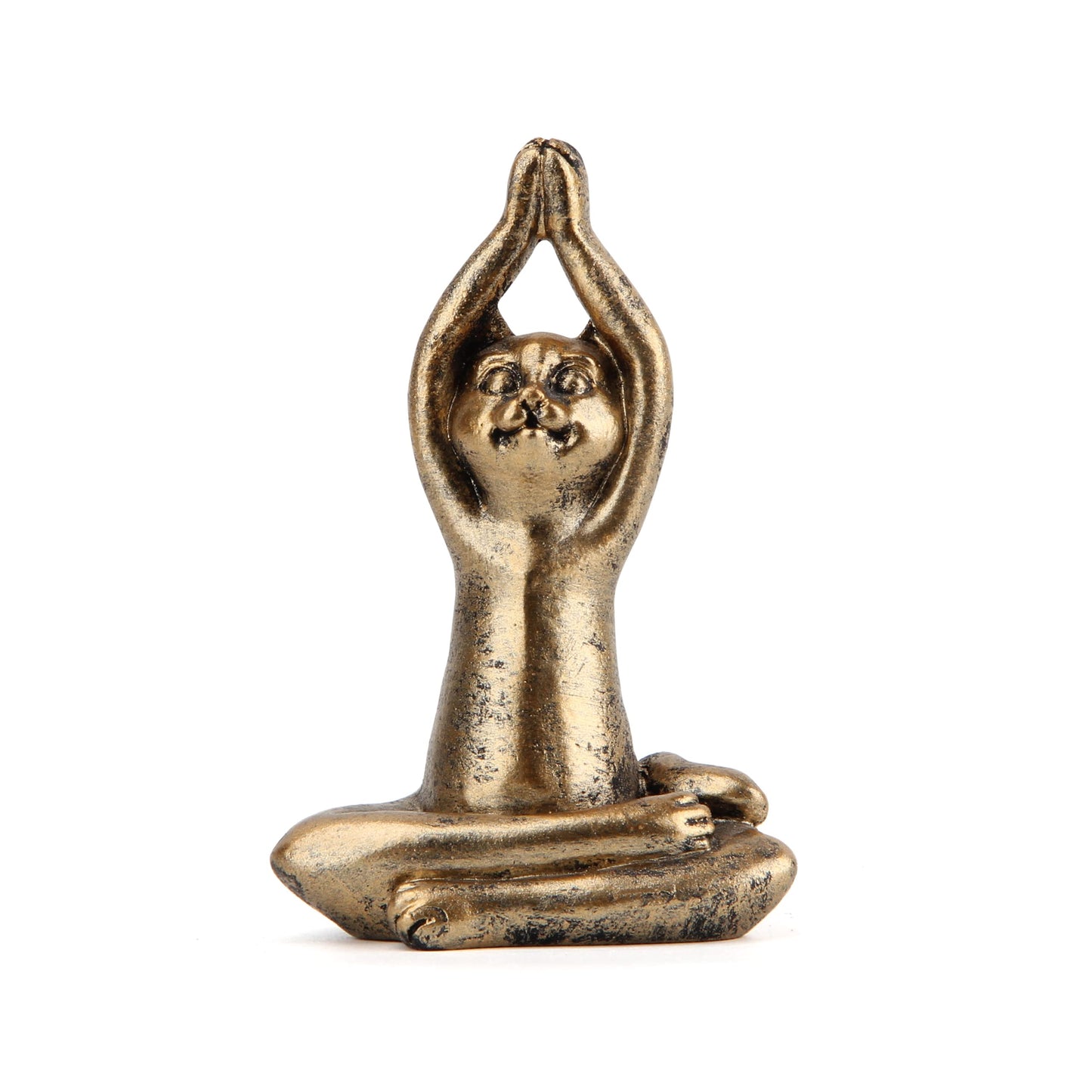 Smadeer Yoga Cat Statues for Home Decor Accents,Yoga Pose Figurine for Zen Spiritual Bedroom Living Room Office Table Desk Modern Boho Decoration,Meditation Shelf Decor Accents Antique Bronze Gift