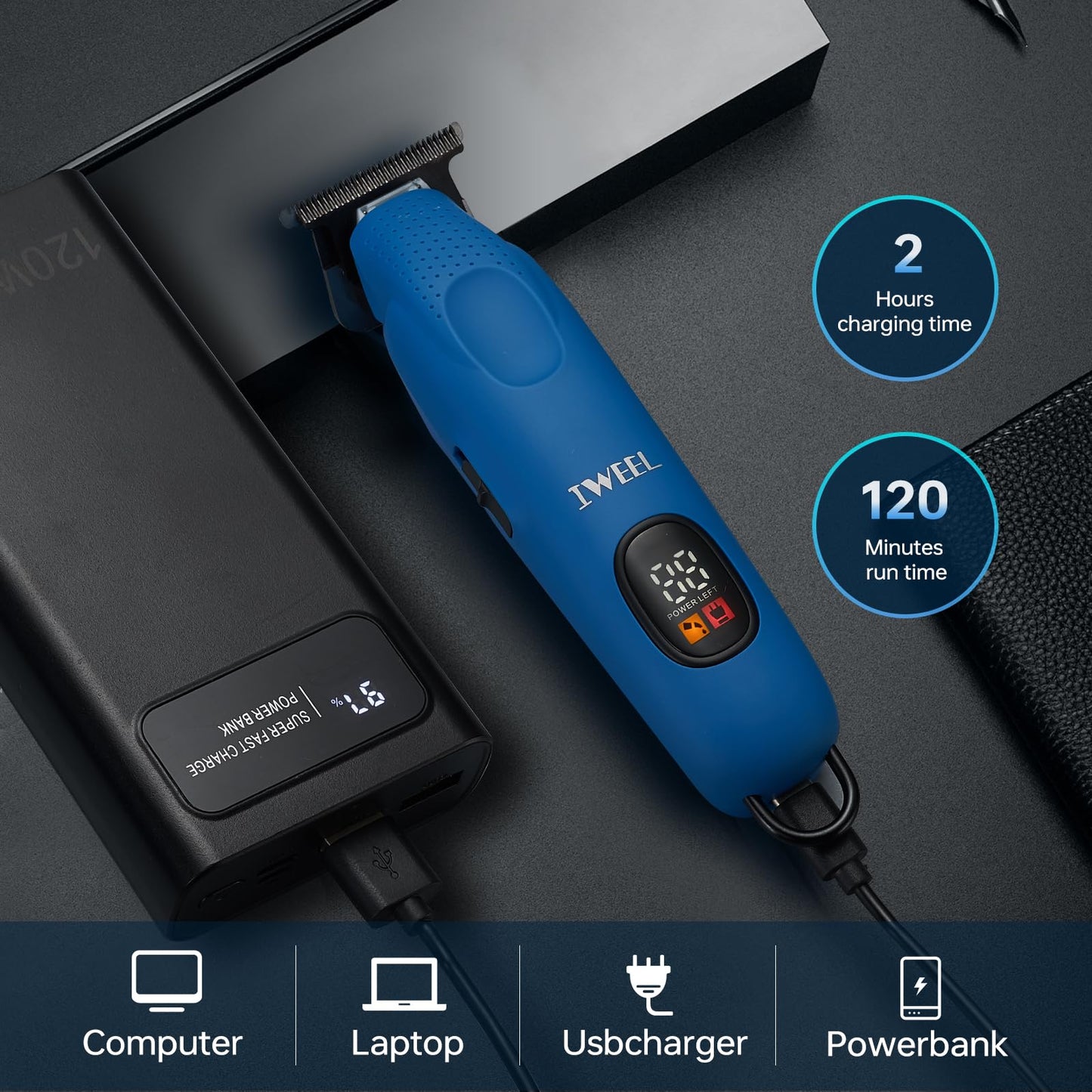 Beard Trimmer for Men Professional Hair Trimmer for Men Hair Clippers Eletric Razor Shavers Zero Gapped T Blade Edgers Liners Cordless Rechargeable Mustache Grooming Kit for Body