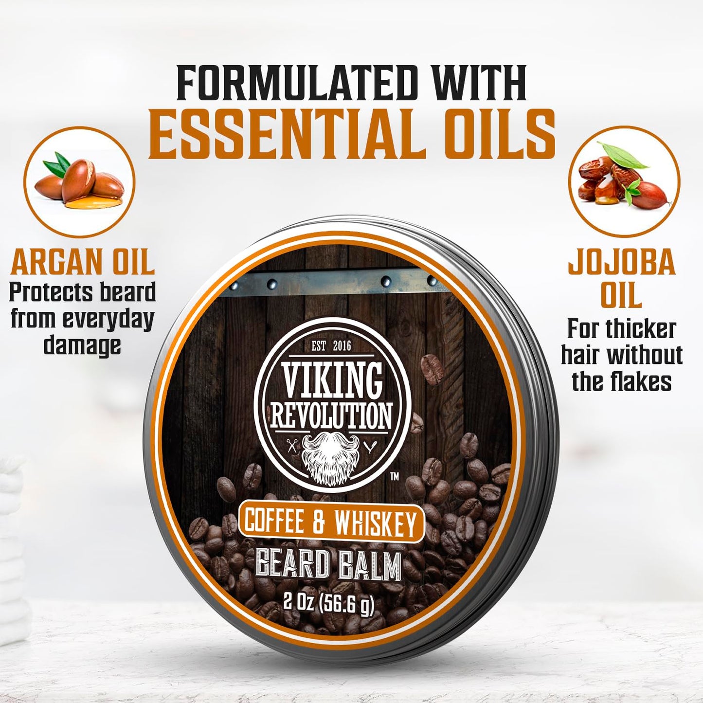Beard Growth Kit - Oil, Balm, Serum, Derma Roller & Wooden Comb for Beard & Mustache Growth