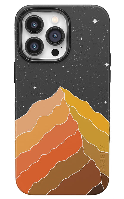 Casely iPhone 14 Pro Case | Opposites Attract | Day & Night Mountains | Compatible with MagSafe | Bold Protective Design