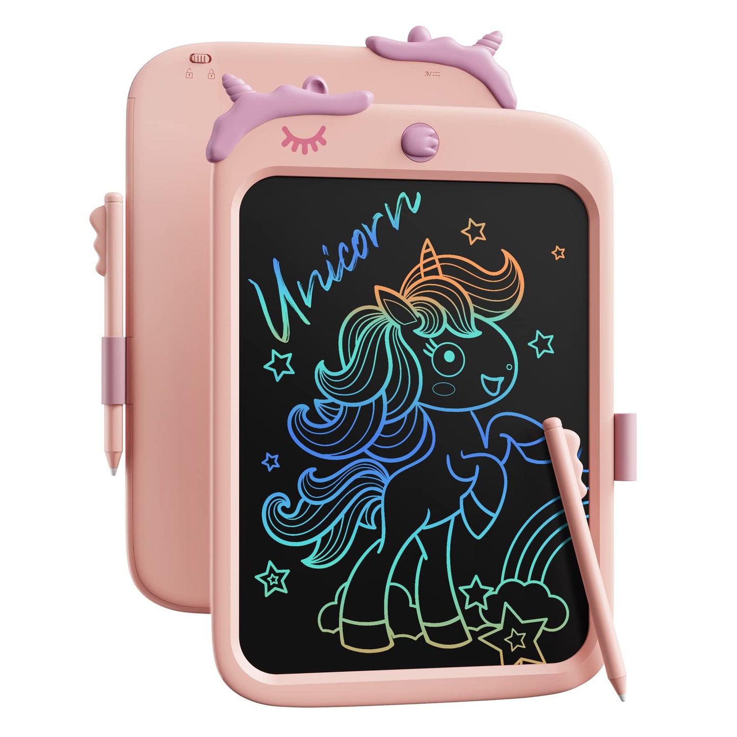 LCD Writing Tablet,10 inch Doodle Board Drawing Pad Tablet with Lock Function, Erasable, Portable, Educational Learning Unicorn Toy Gifts for 3 4 5 6 7 8 9 Years Old Girls Toddlers (Pink)