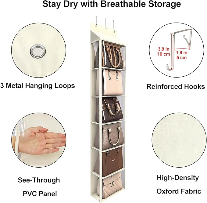 Lirex Over The Door Purse Organizer & Purse Shelf