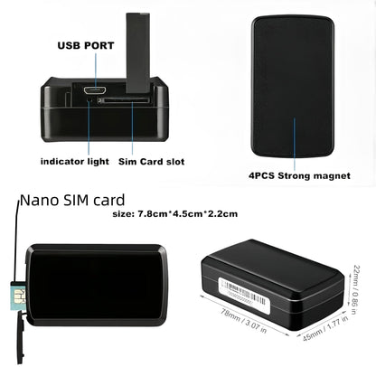 4G GPS Tracker with Strong Magnet, 4000mAh Long Battery Life (20-30 Days) IP65 Waterproof, Real-Time Tracking Geo-Fence Vibration Alarm, GPS Tracker for Vehicles Kids Seniors Pets Assets