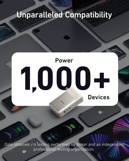 Anker GaNPrime Power Bank, 2-in-1 Portable Charger, 10,000mAh 30W USB-C Battery Pack with 65W Wall Charger, Works for iPhone 15/15 Plus/15 Pro/15 Pro Max/14/13, Samsung, Pixel, MacBook, Dell