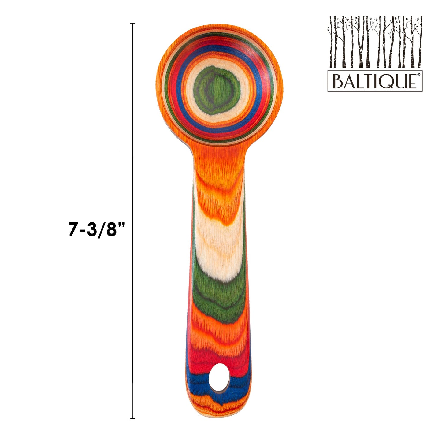 Baltique Marrakesh Collection Wooden Coffee Scoop – Colorful Birch Wood Reusable Scoop for Ground Coffee, Protein Powder & More