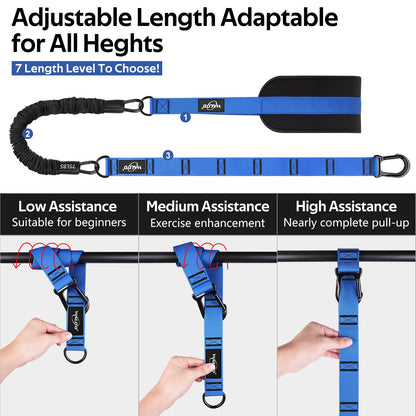 Pull Up Assistance Bands, Heavy Duty Resistance Bands for Pull Up Bar, Pull Up Assist Band with Feet Rest, Pull Up Assist Band Strength Training Workout Equipment, Height Adjustable