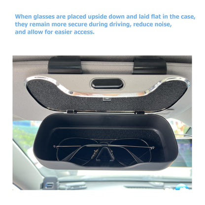 GDQ Sunglass Holder for Car Visor Clip Glasses Case Car Sunglasses Case for Car Sun Visor Glasses Storage Box Car Sunglass Holder Car Visor Accessories Universal for SUV Sedan Truck (Black)