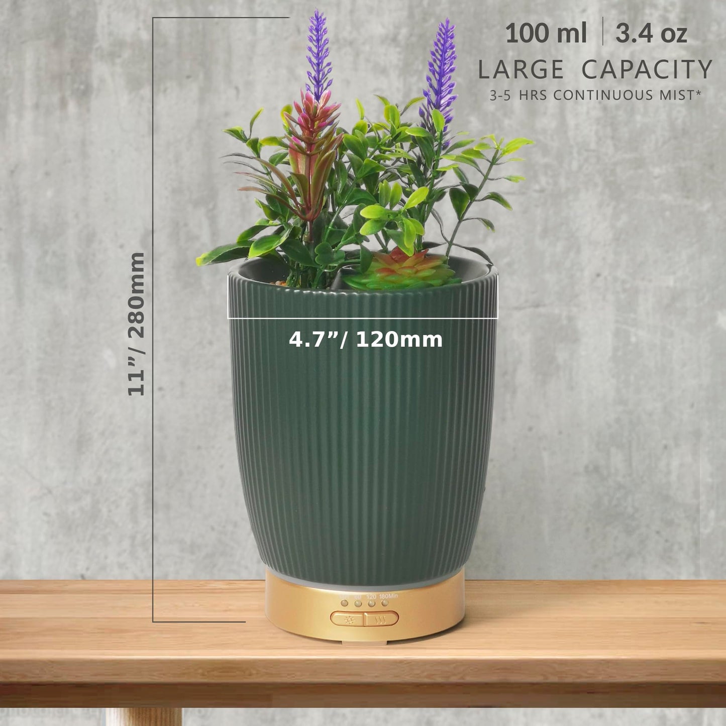Earnest Living Essential Oil Diffuser White Ceramic Diffuser 100 ml Timers Night Lights and Auto Off Function Home Office Humidifier Aromatherapy Diffusers for Essential Oils