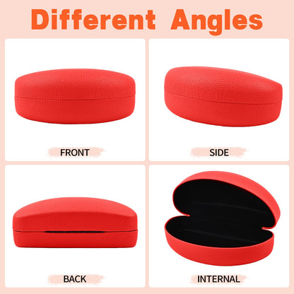 CHZZMS 2 PACK Large Hard Shell Sunglasses Case, Protective Case For Sunglasses and Eyeglasses (orange+red)