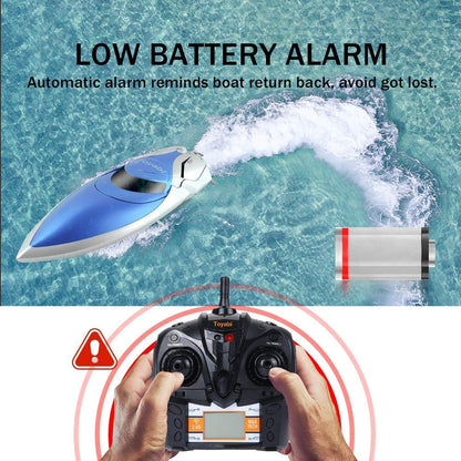 GizmoVine RC Boat, 2.4GHZ 15MPH High Speed Remote Control Boat with 2 Rechargable Batteries, Suitable for Pools/Lakes/Seaside, Double waterproof, Ship Model Gift for Adults & Kids