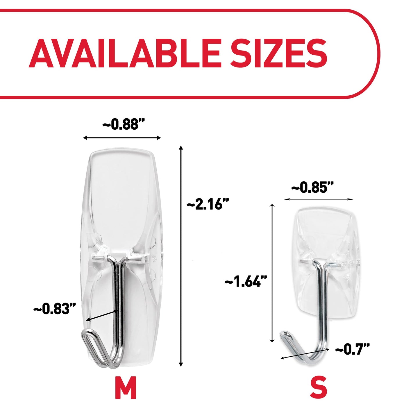 Command Small Clear Wire Toggle Hooks, 10 Wall Hooks and 12 Command Strips, Damage-Free Hanging with Adhesive, Great for Hanging Christmas Decorations, Holds up to 0.5 lb