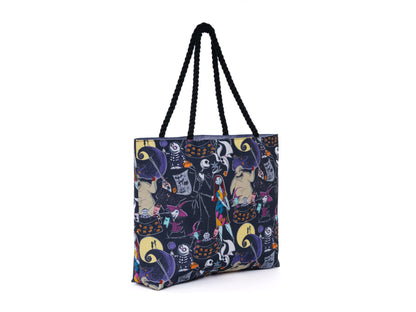 Disney Nightmare Before Christmas Tote Jack Skellington Sally Zero Print Bag