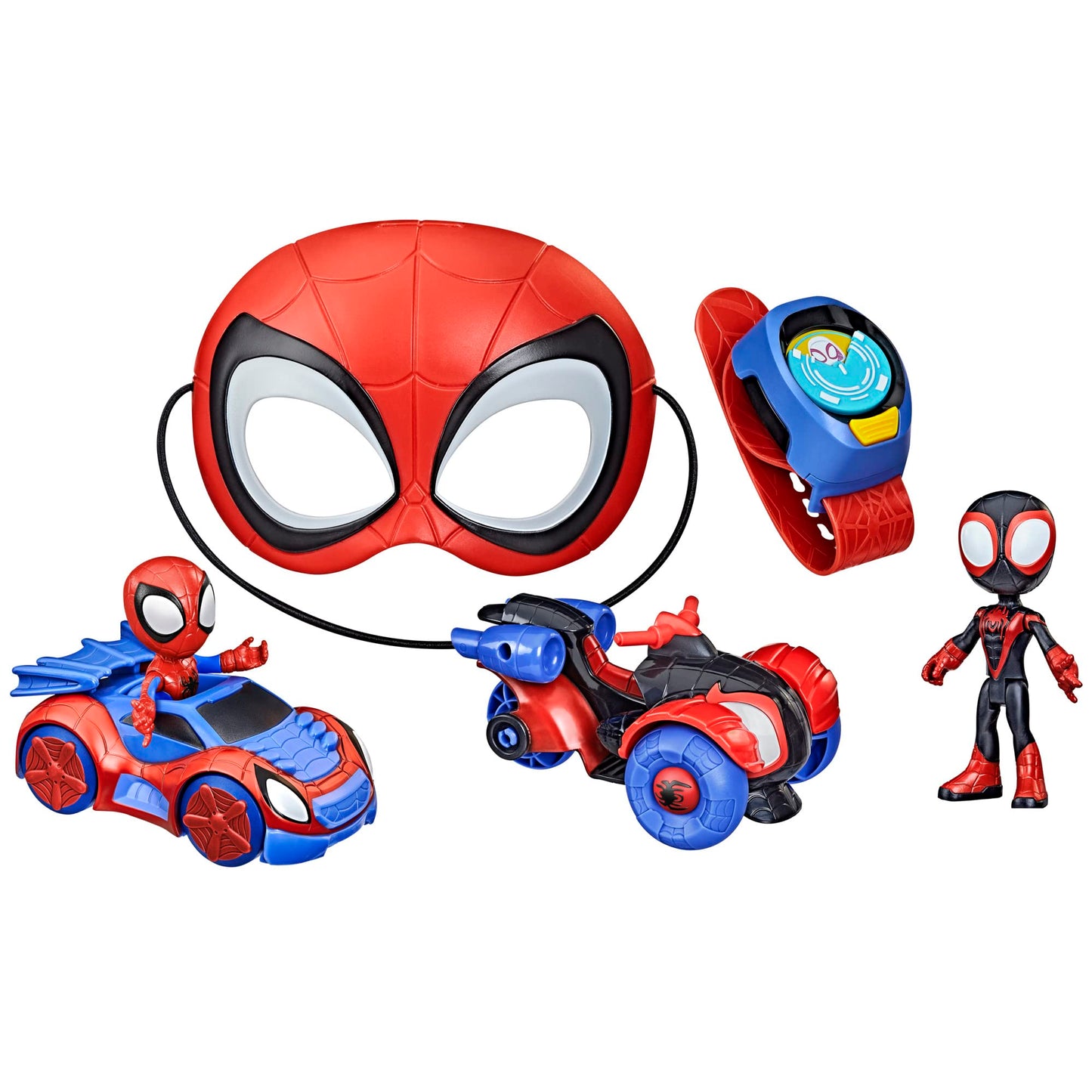 Spidey and his Amazing Friends Super Spidey Set, Role Play Toys, Toy Car Set, Marvel Spider-Man Mask Great for Kids, 3+ Years (Amazon Exclusive)