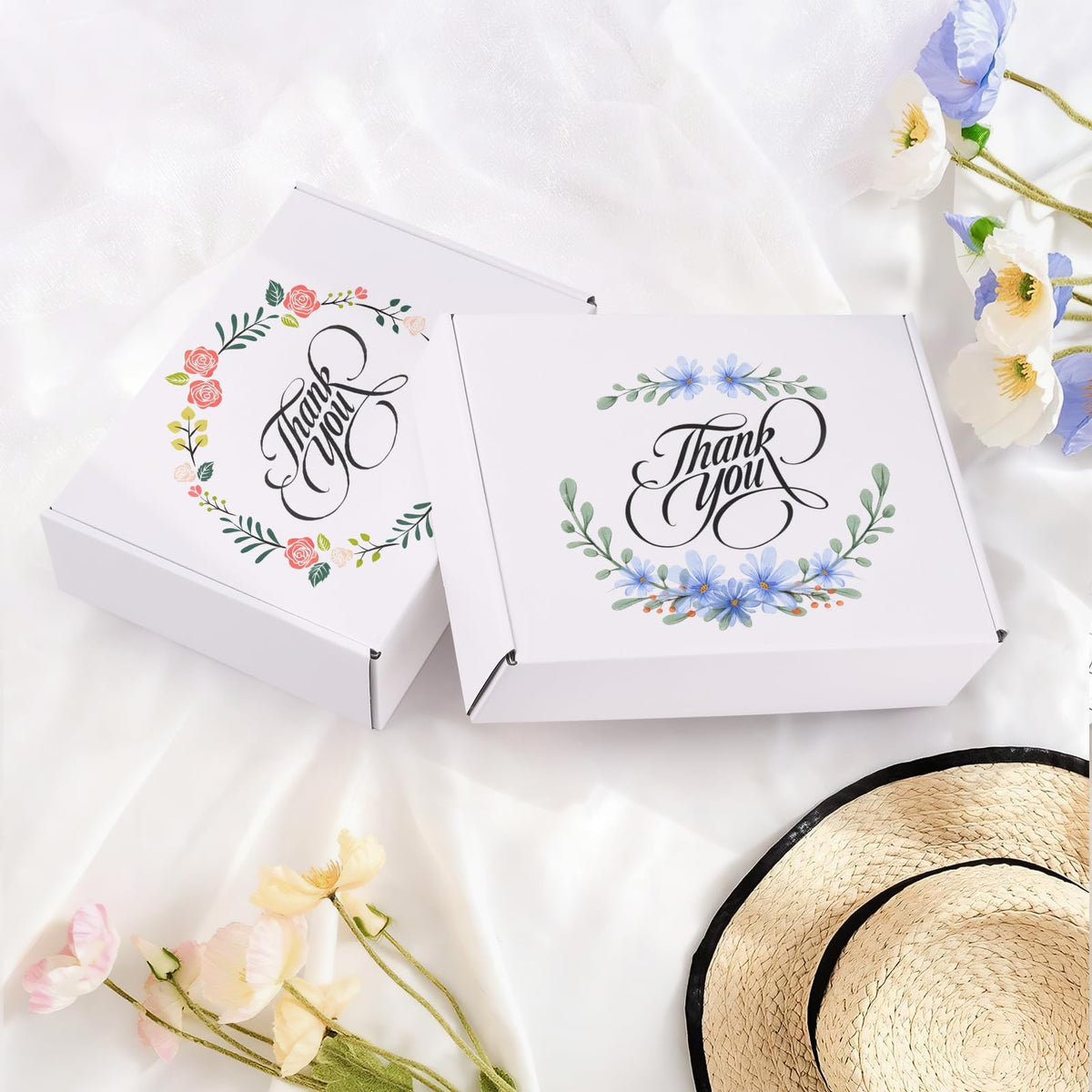 Hguba 12x9x2 Inches Shipping Boxes Set of 25, White Corrugated Cardboard Box, Mailer Boxes for Small Business