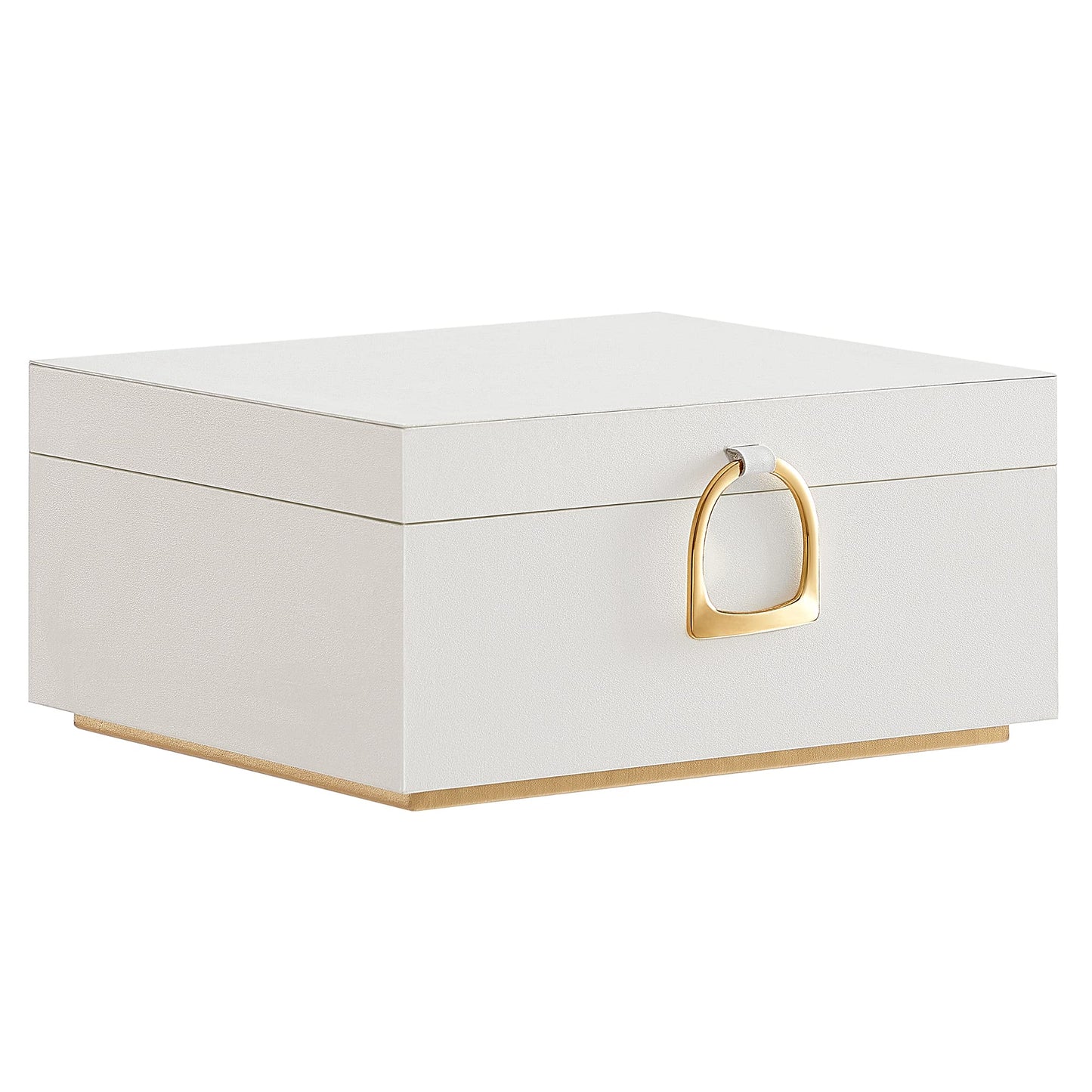 SONGMICS 2-Layer Jewellery Box, Jewellery Organiser with Handle, Removable Jewellery Tray, Jewellery Storage, Floating Effect, 20.5 x 24 x 11 cm, Gift Idea, White JBC165W01