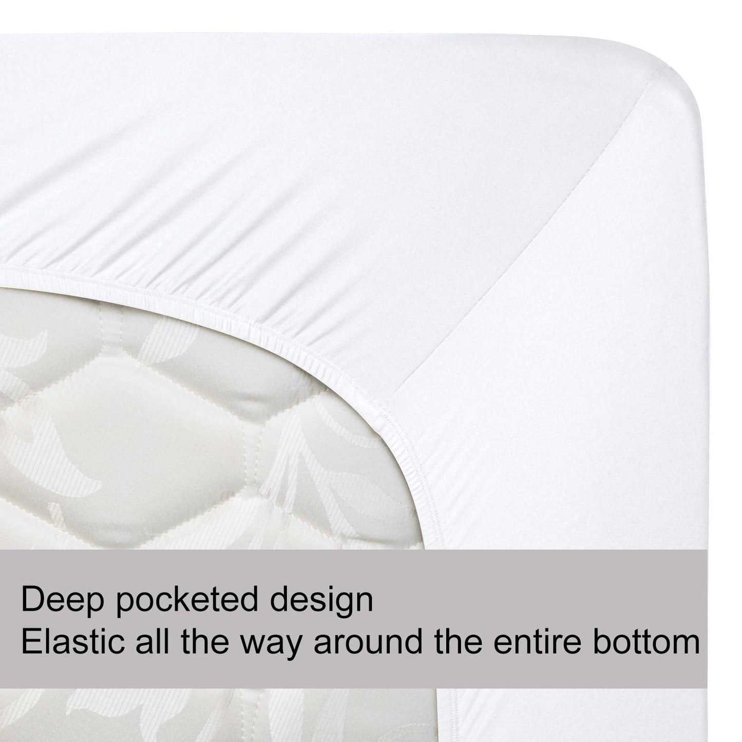 Soft Stretch King Size Fitted Sheet Only - Jersey Knit, 4-Way Stretchy Snug Fit, Wrinkle Free & Stay in Place, No More Slipping Off for Mattress, Soft & Comfortable - White, King