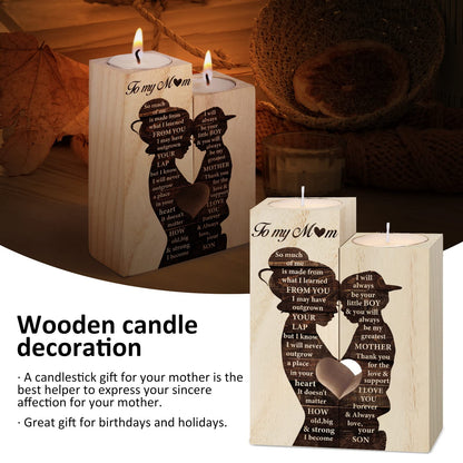 Mum Birthday Gifts, Gift for Mum Candlestick Candle Holder, Mother Presents from Son, Presents for Mummy,Stepmum,Mother in Law on Her Birthday, Heart-shaped