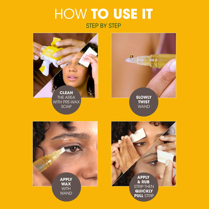 Nad's Natural Precision Eyebrow Wax Wand, Eyebrow Wax Kit, Sugar Wax, Hypoallergenic, Vegan No-heat Formula, Includes Wax Pen 6g, 10 Reusable Cotton Strips, 4 Pre-wax Soap