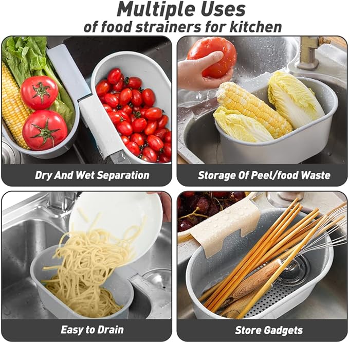 Sink Drain Strainer Basket, Abnaok Multifunction Sink Strainer Kitchen Food